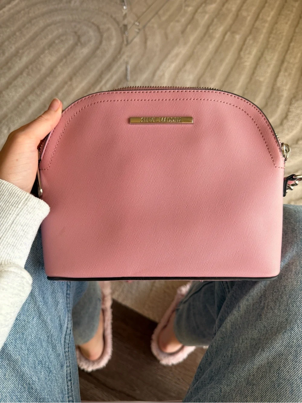 Steve Madden Blush Pink Dome Crossbody Bag